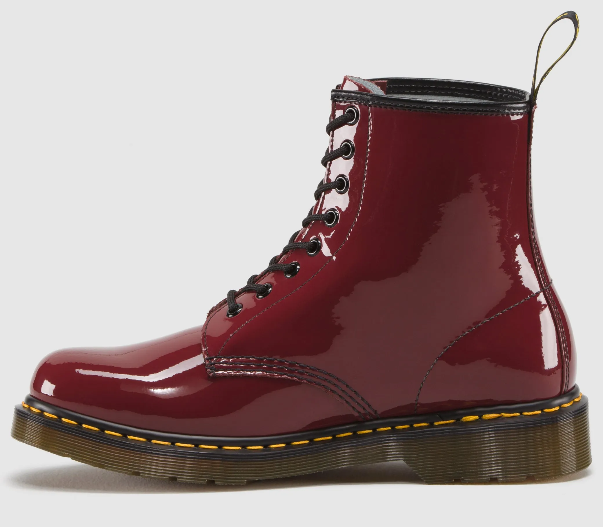 1460 Cherry Red Patent Lamper Leather Lace Up Boot