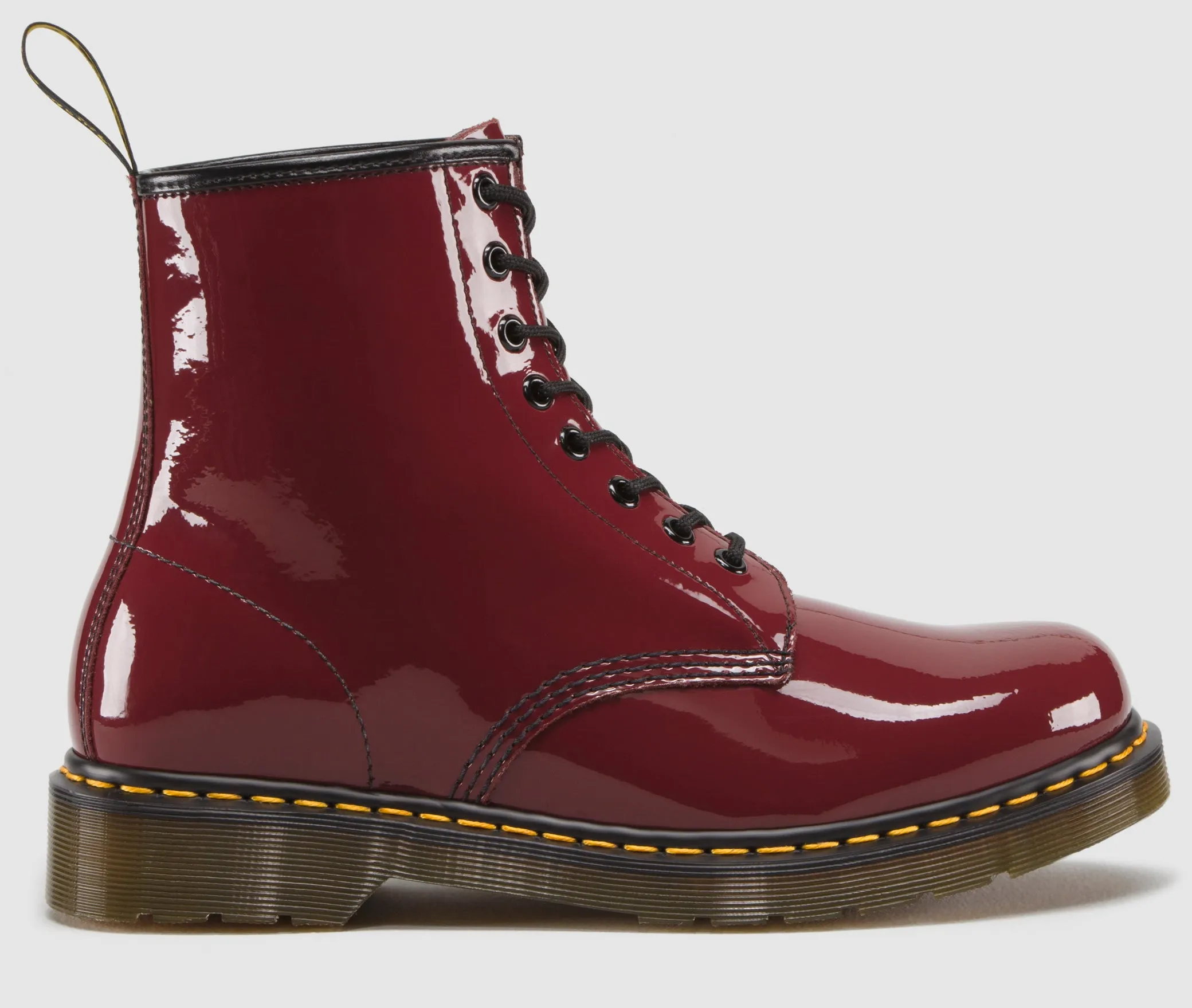 1460 Cherry Red Patent Lamper Leather Lace Up Boot