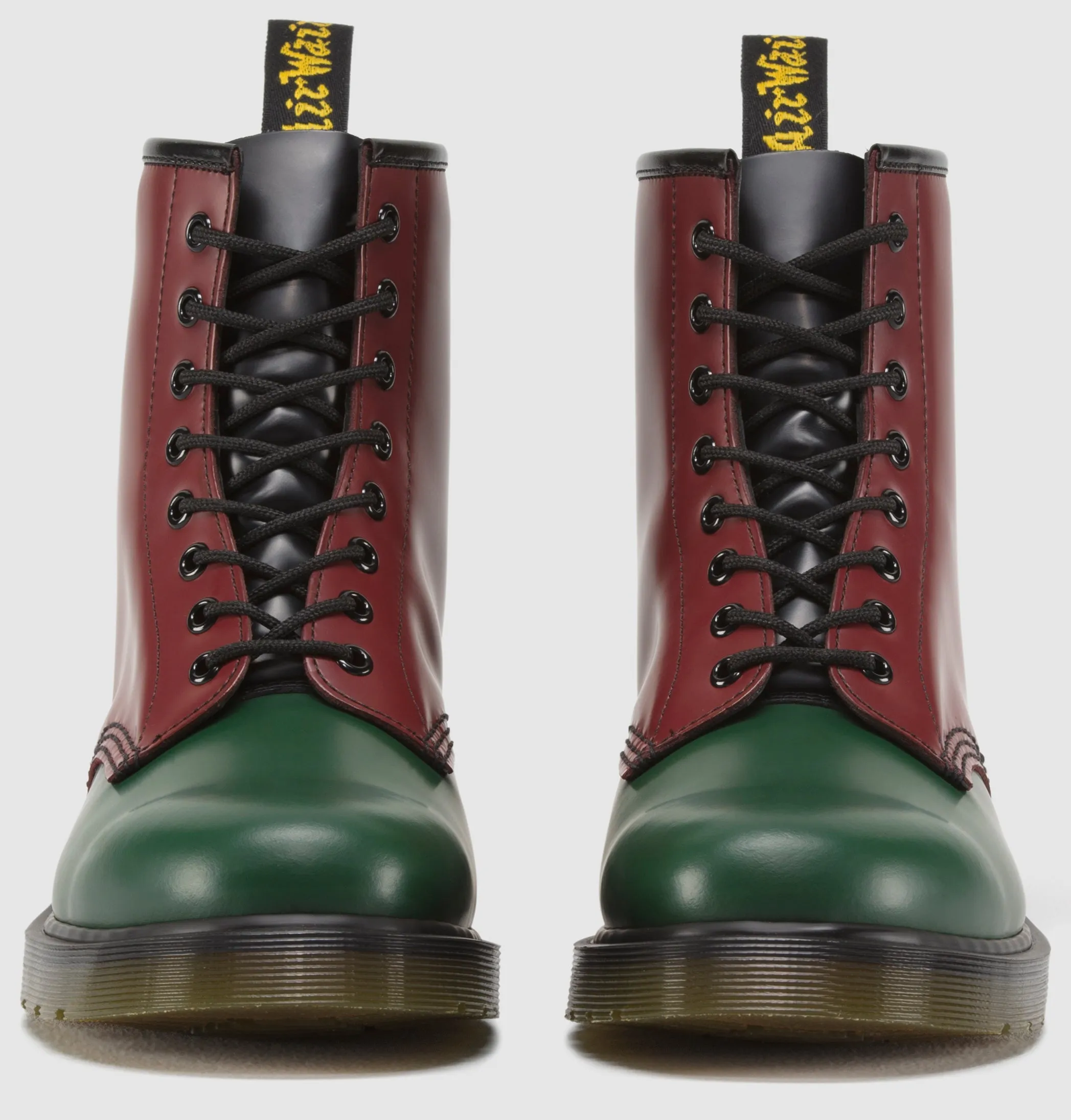 1460 Green Cherry Red Yellow Smooth Leather Lace Up Boot