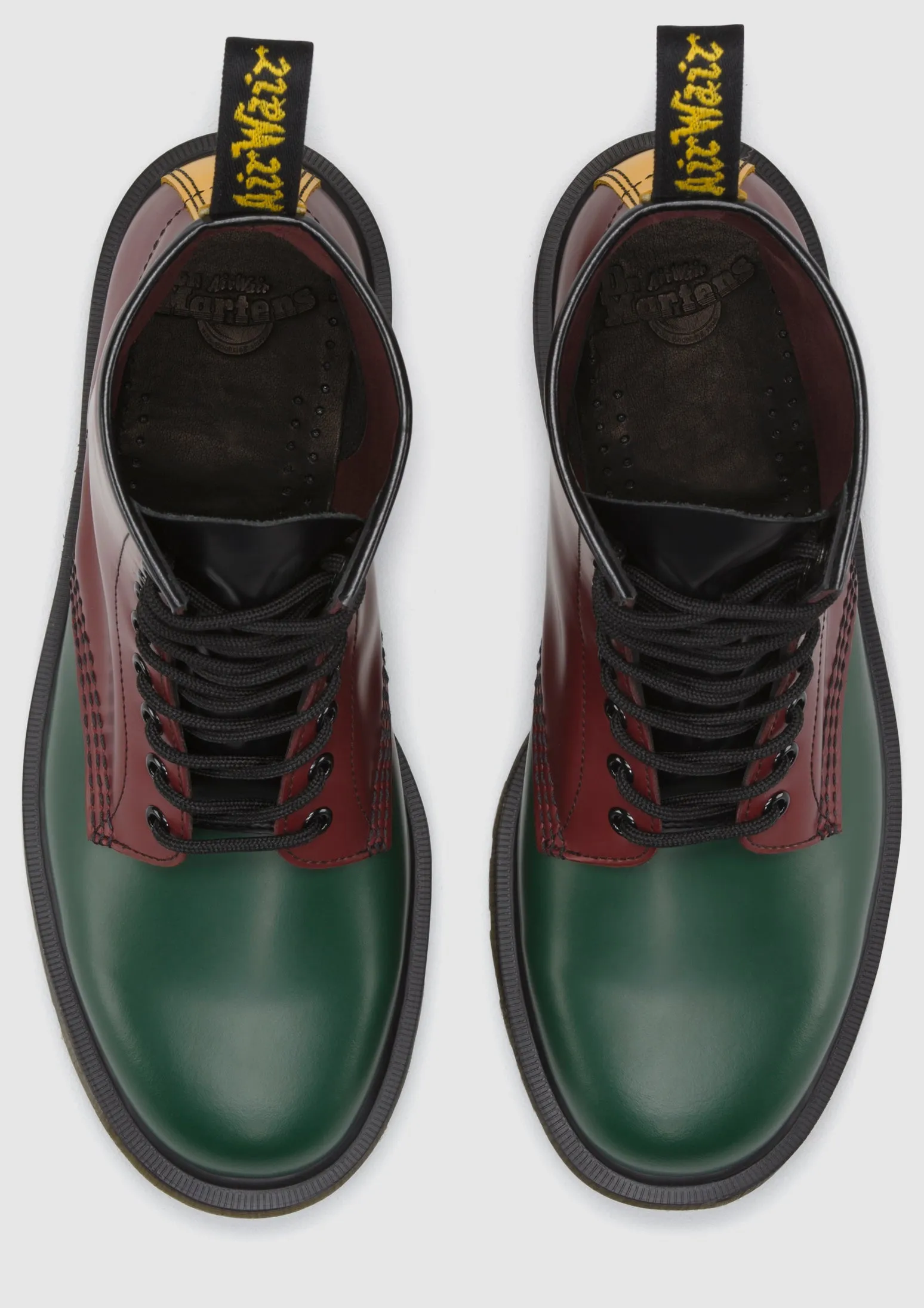 1460 Green Cherry Red Yellow Smooth Leather Lace Up Boot