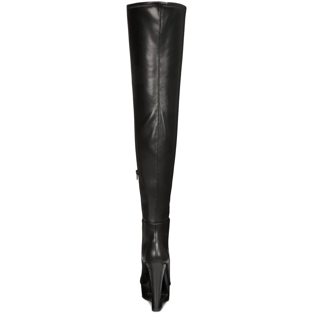 Aaj By Aminah Womens Ava Faux Leather Wedge Thigh-High Boots