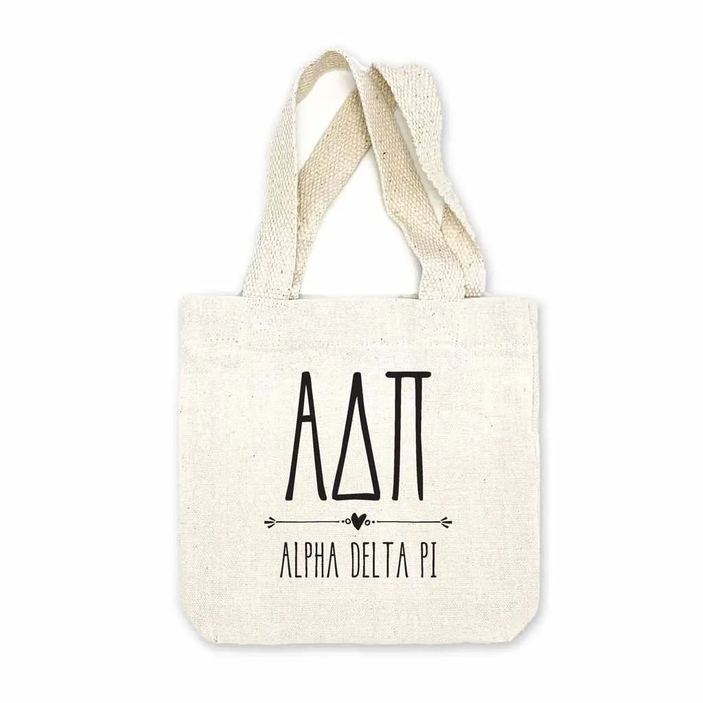 Alpha Delta Pi Boho Design on Mini Tote Gift Bag