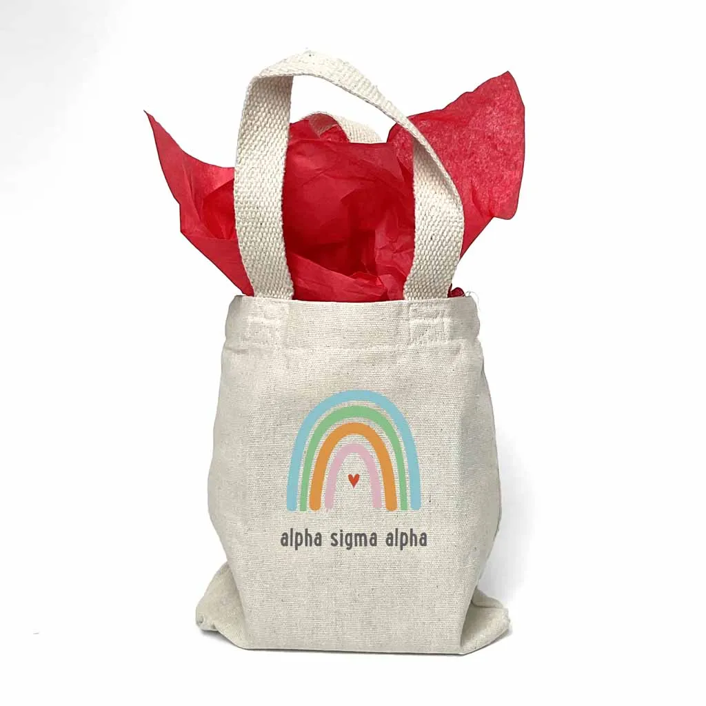 Alpha Sigma Alpha Sorority Rainbow Mini Tote Gift Bag