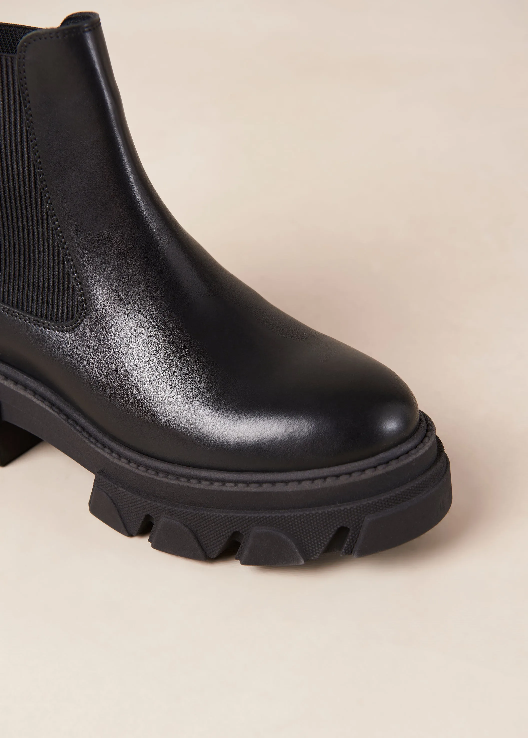 Berenice Black Leather Ankle Boots