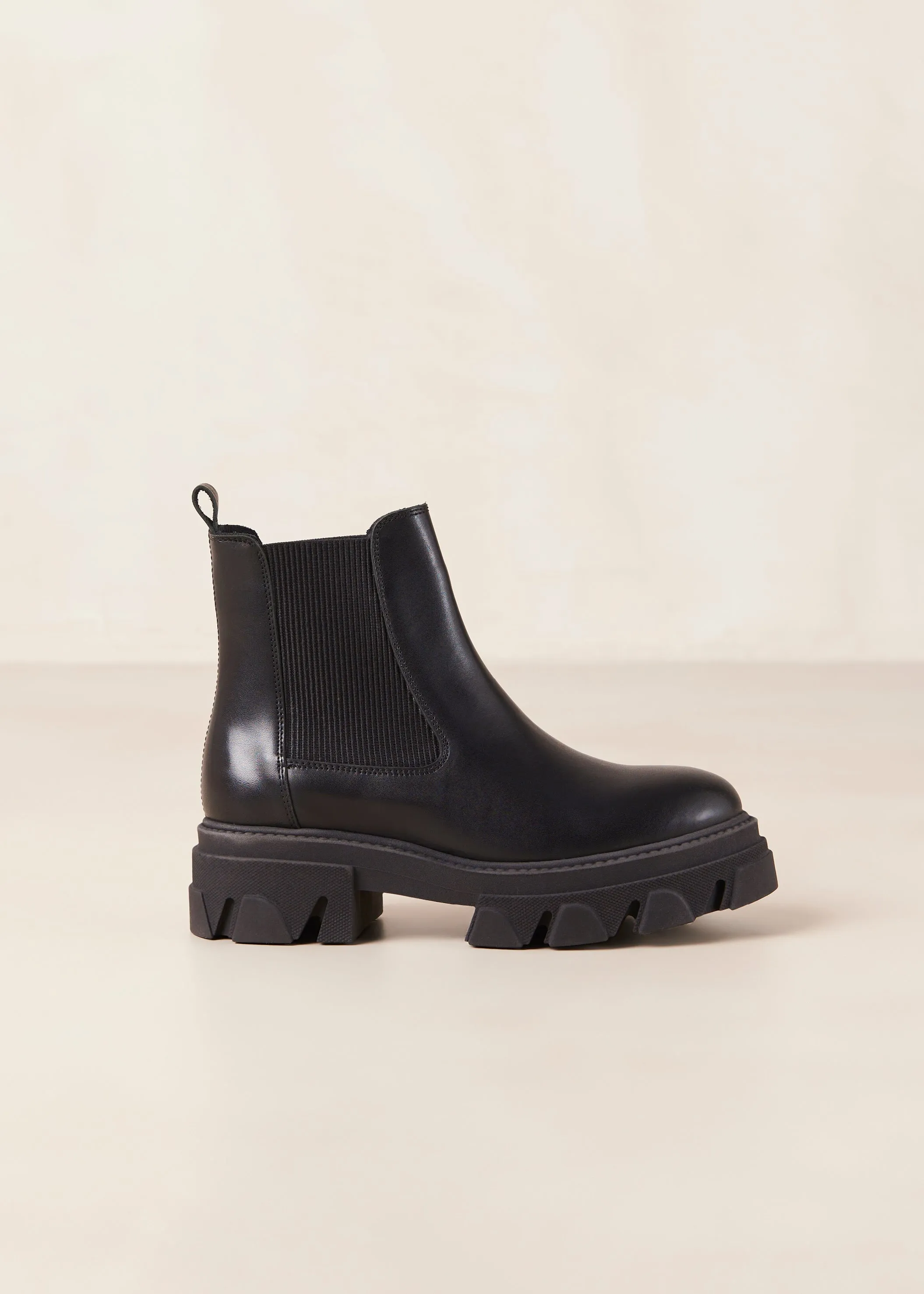 Berenice Black Leather Ankle Boots