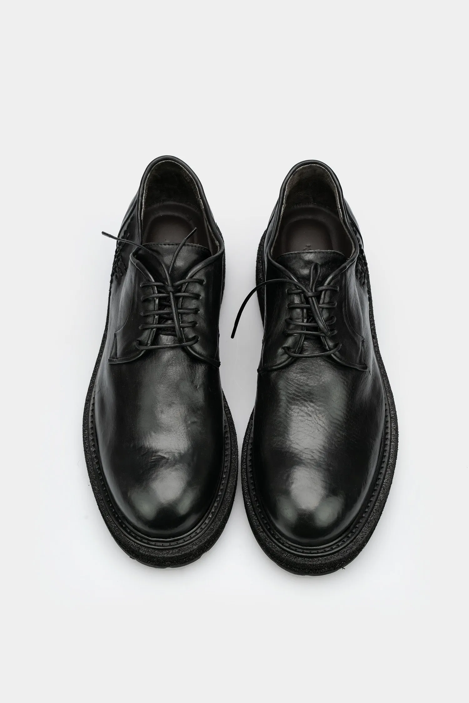 Buffalo leather derbies