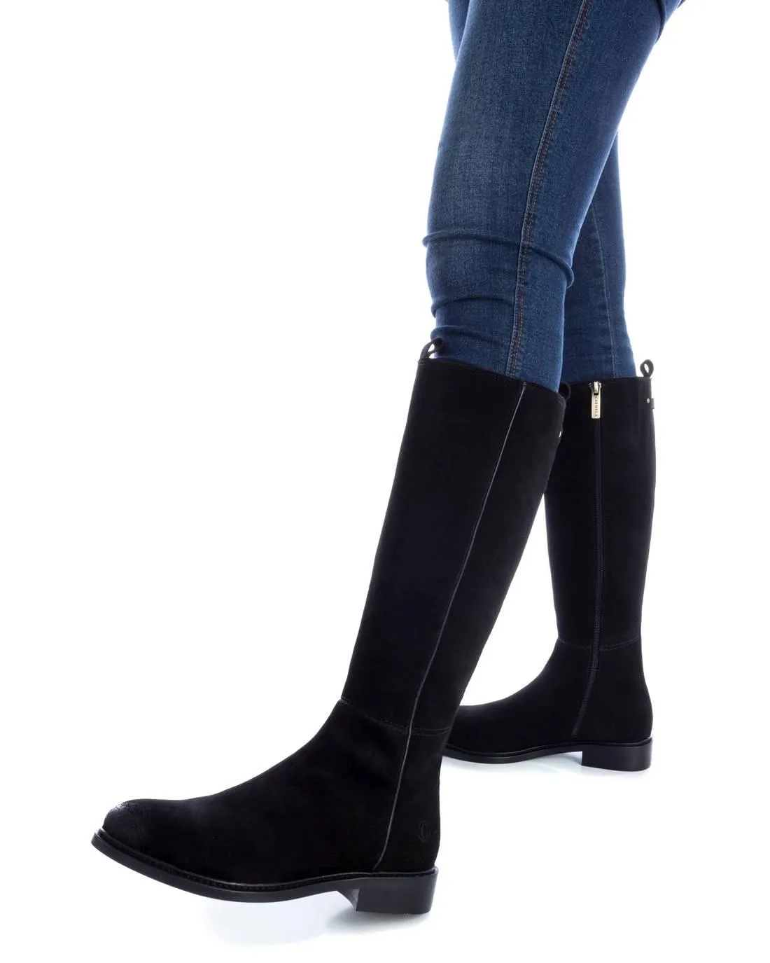 CARMELA Black Suede Knee High Boot  160978