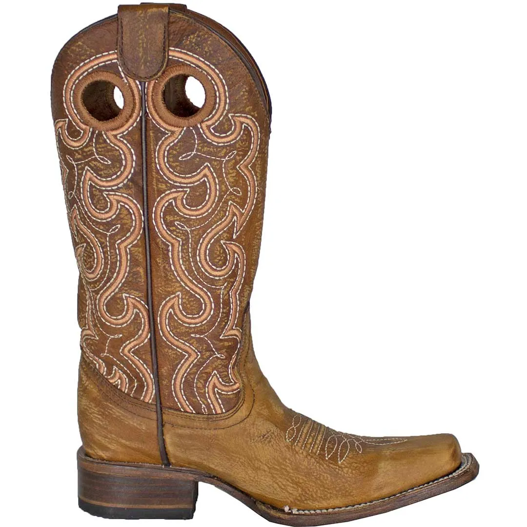 Circle G Women's Cognac Cutout Cowgirl Boots