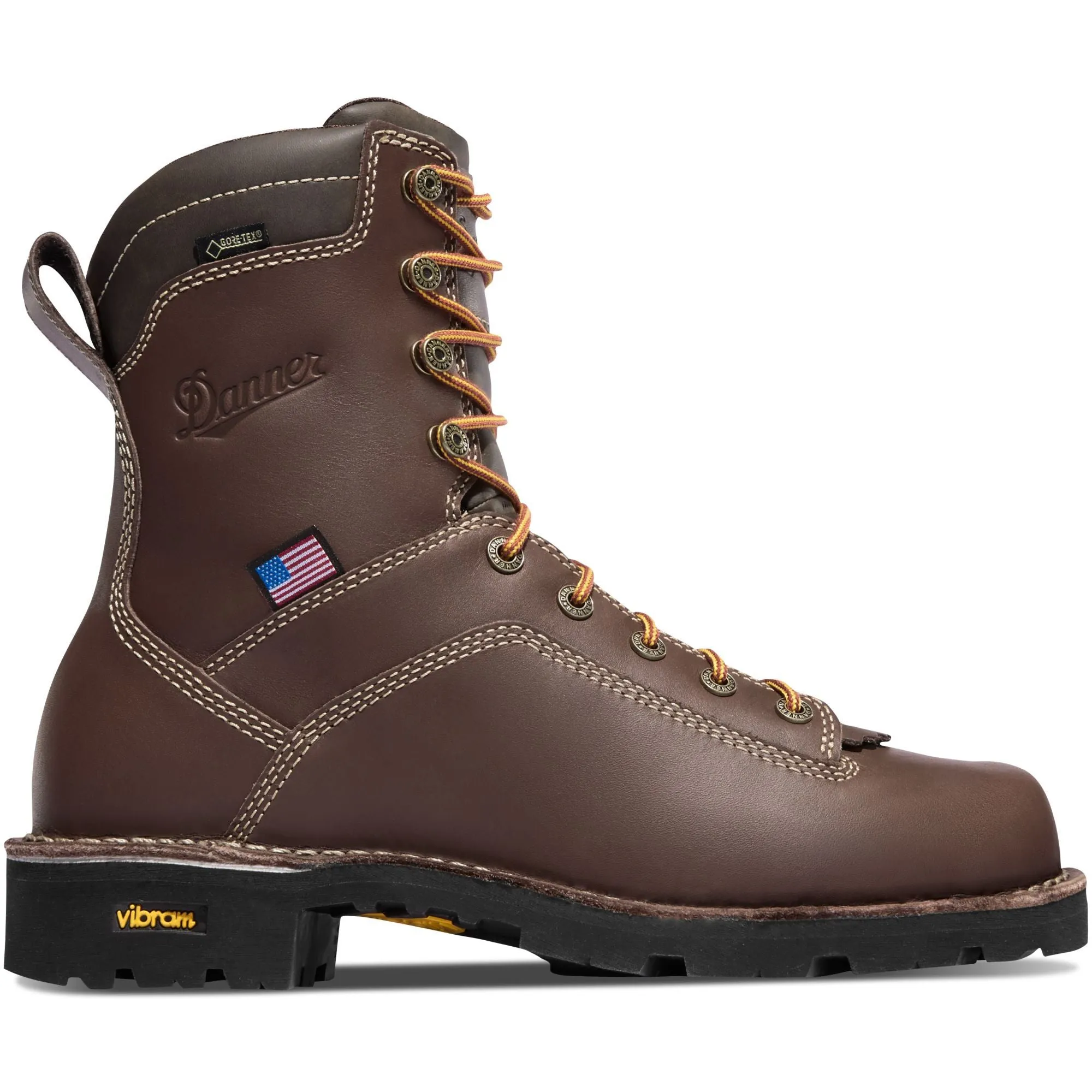 Danner Men's Quarry USA Made 8" Soft Toe WP Work Boot - Brown - 17305