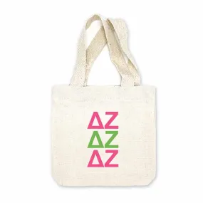 Delta Zeta Sorority Greek Letters Mini Tote Gift Bag