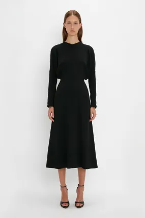 Dolman Midi Dress in Black