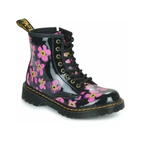 Dr. Martens Girl's 1460 Black Patent Mix Flowers