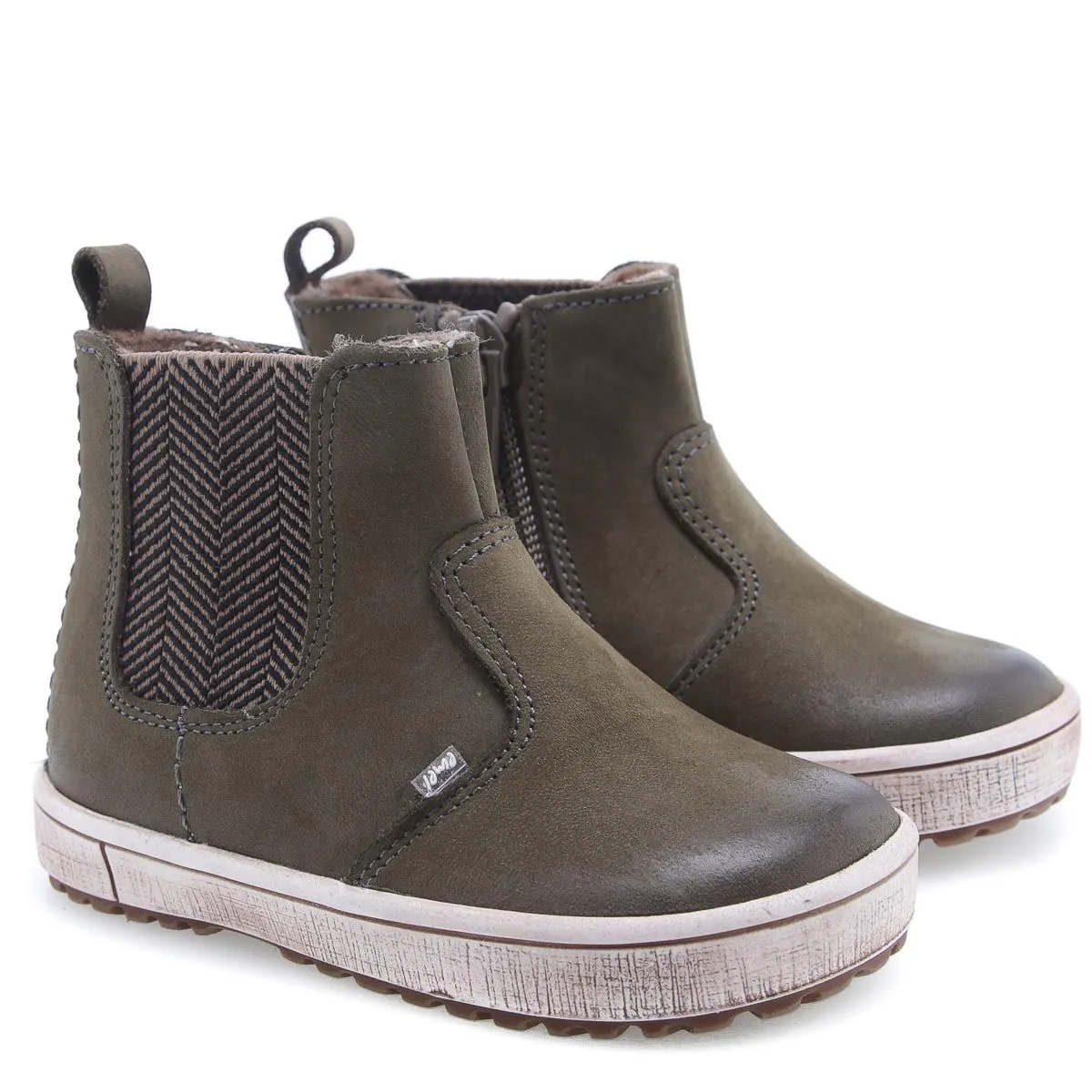 Emel khaki autumn boots zipper (2620-14)