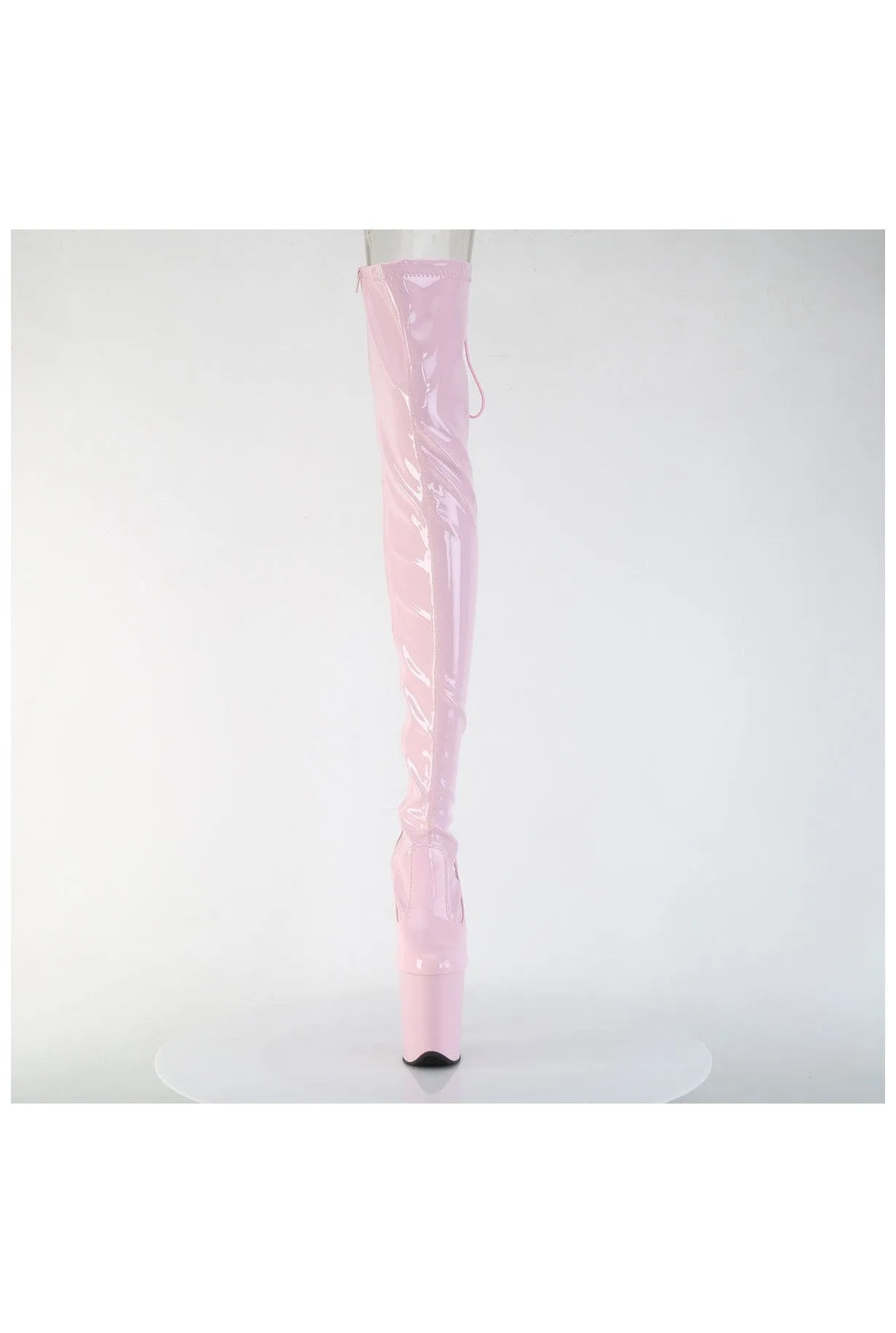 FLAMINGO-3850 Pink Patent Thigh Boot