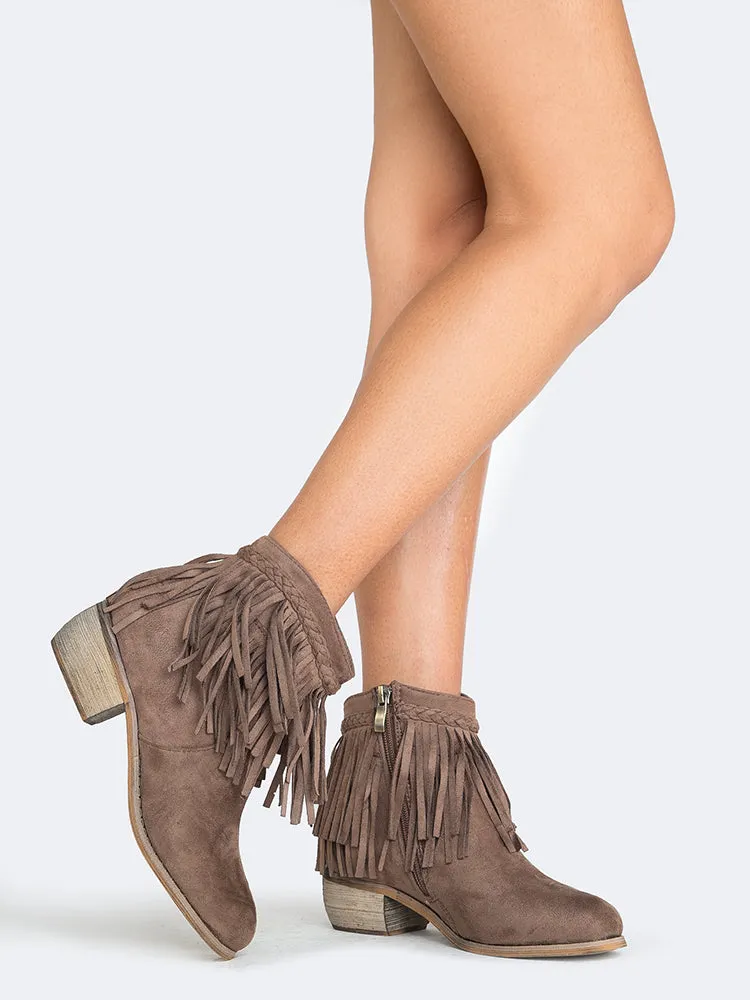 Fringe Ankle Bootie