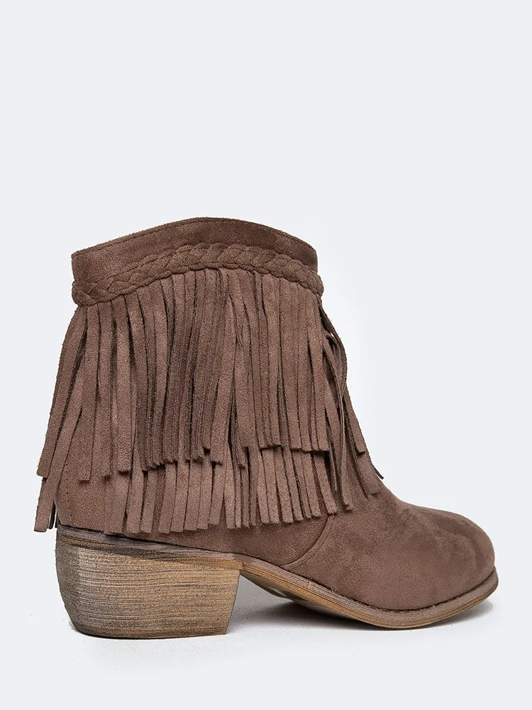 Fringe Ankle Bootie