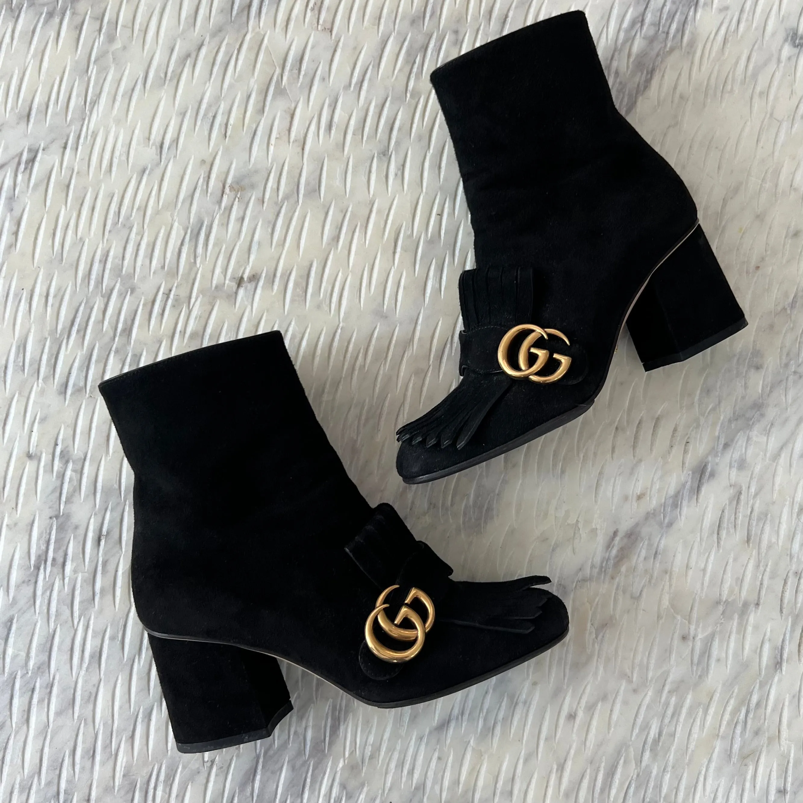 Gucci Ankle Suede Marmont Boots