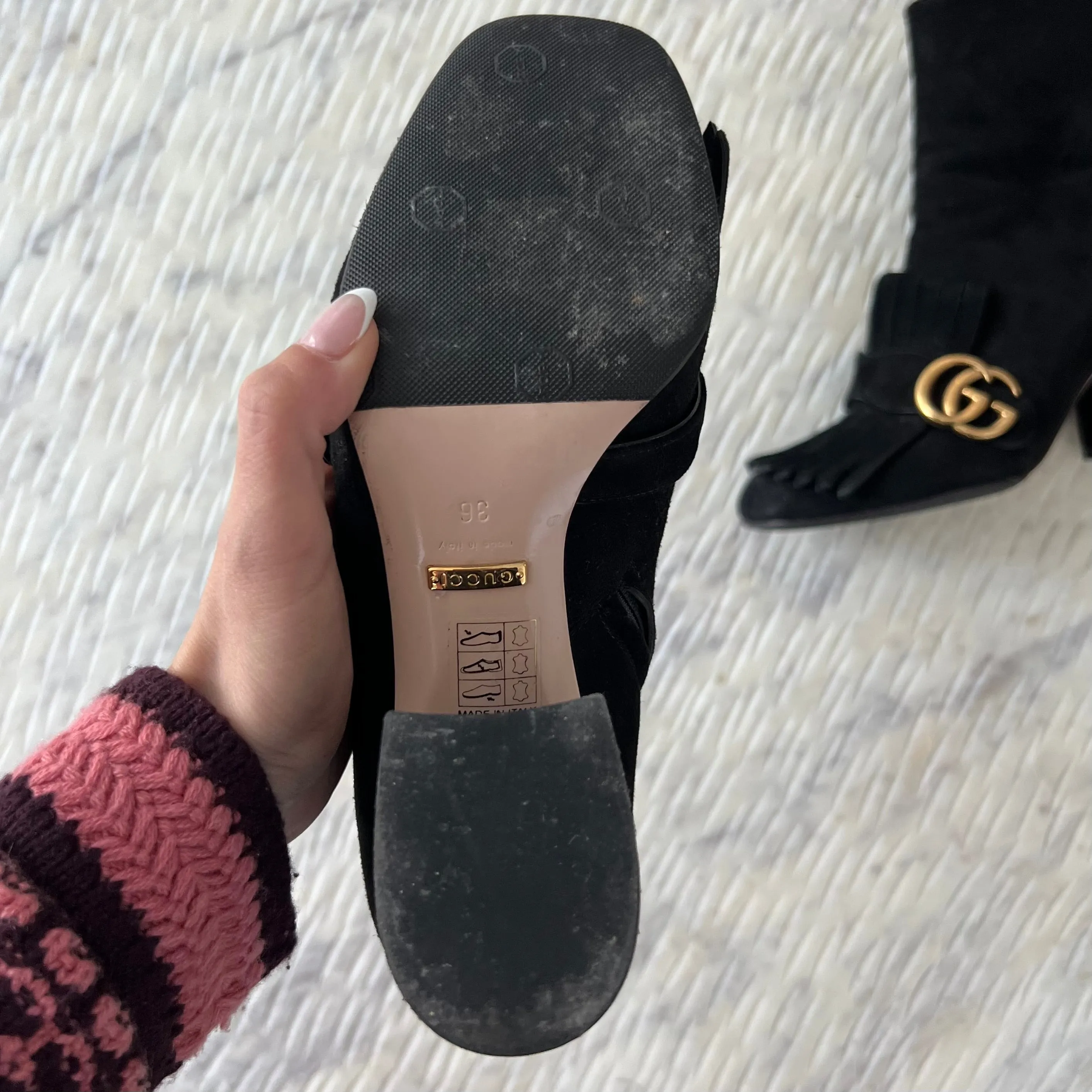 Gucci Ankle Suede Marmont Boots