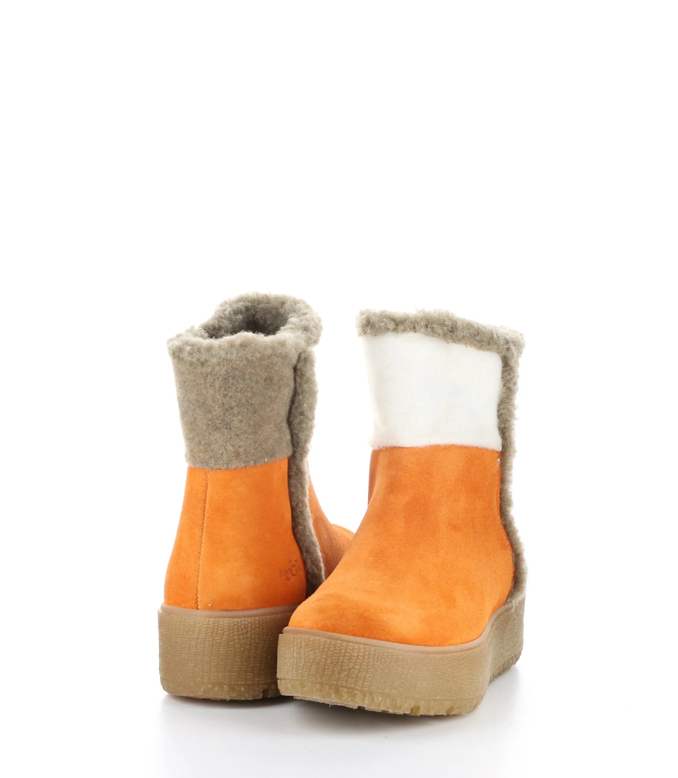 INTER ORANGE/CREAM/TAUPE Round Toe Boots