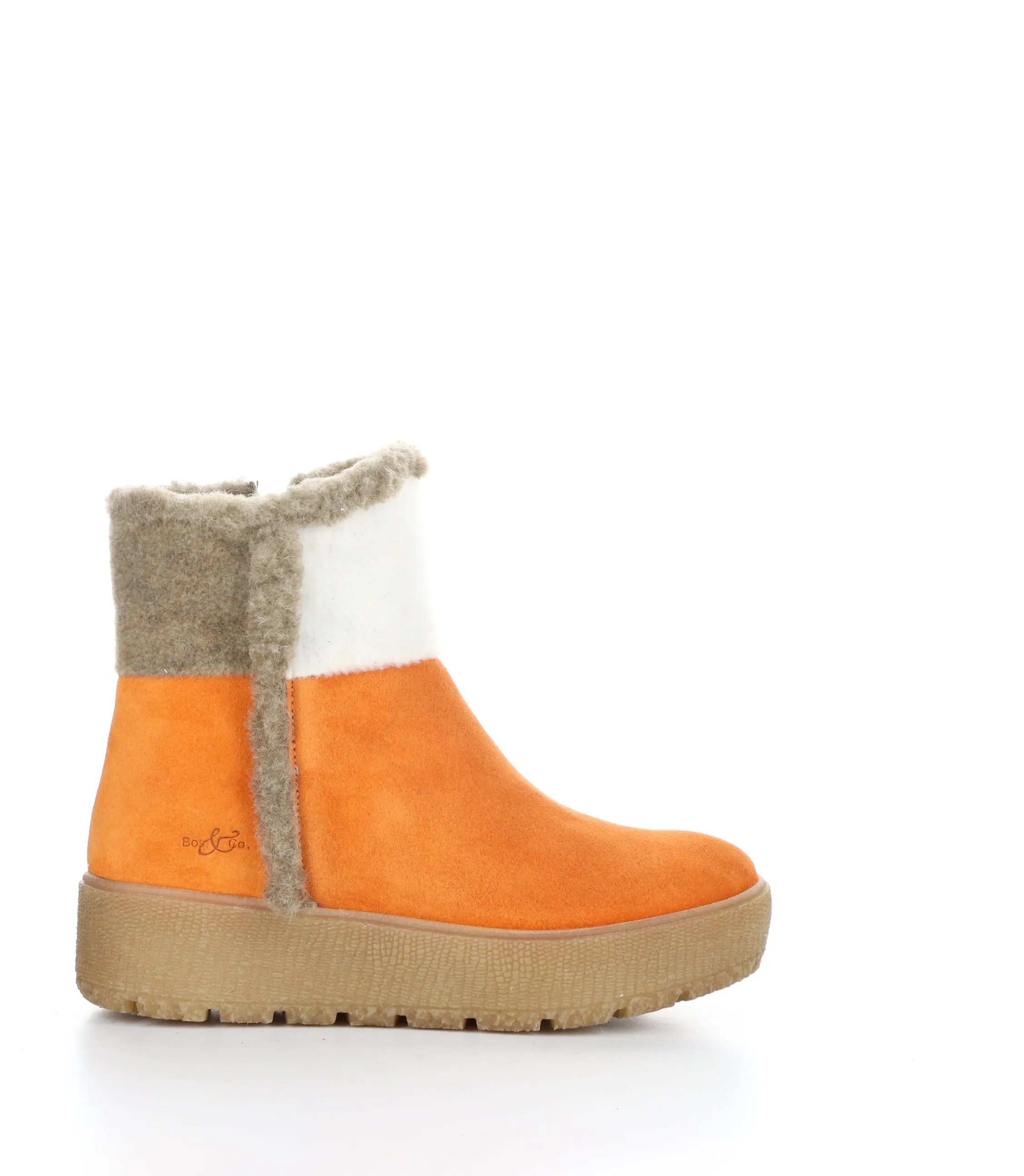 INTER ORANGE/CREAM/TAUPE Round Toe Boots