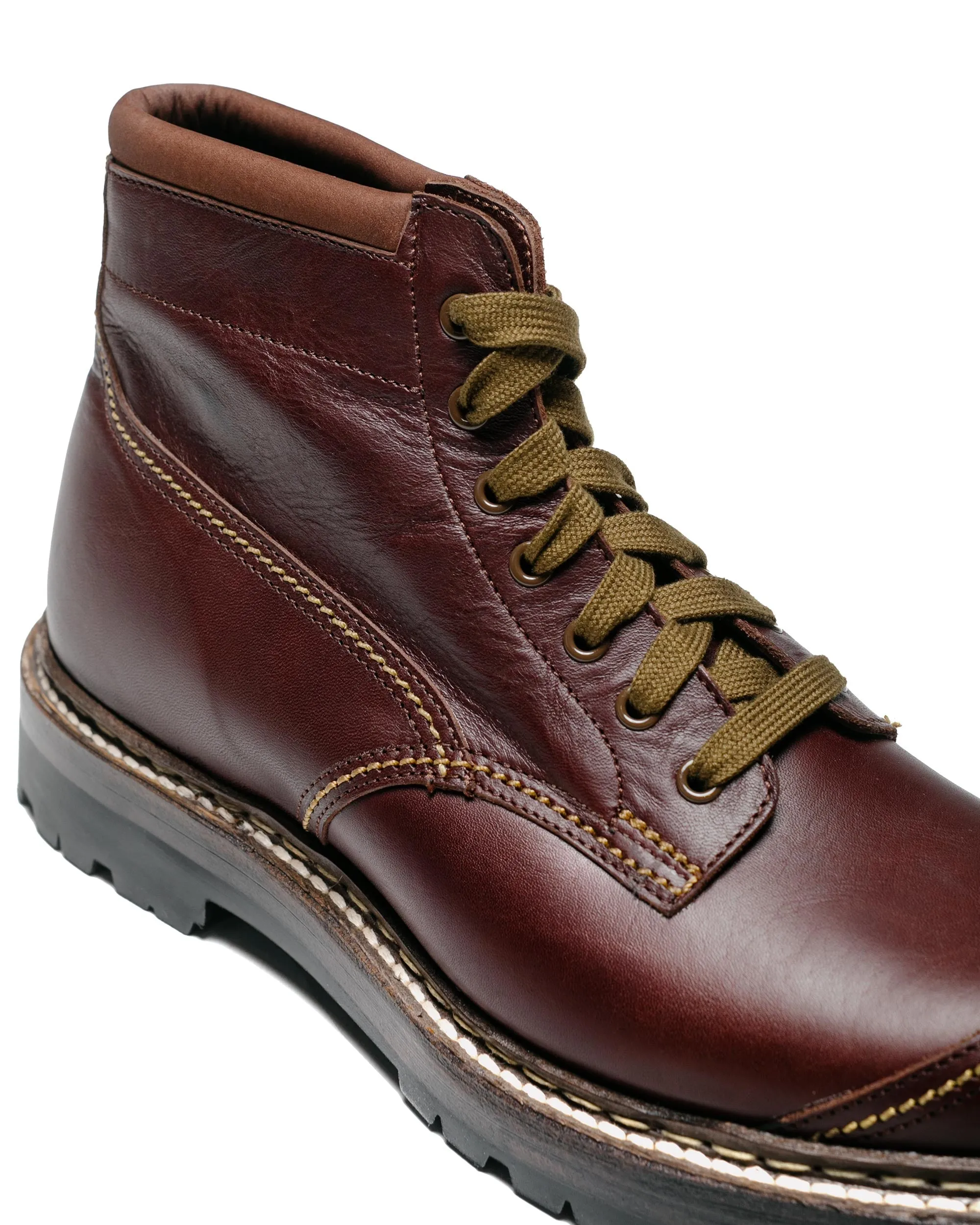 John Lofgren Bootmaker Montagna Hiking Boots Shinki Hikaku Horsehide Dark Burgundy