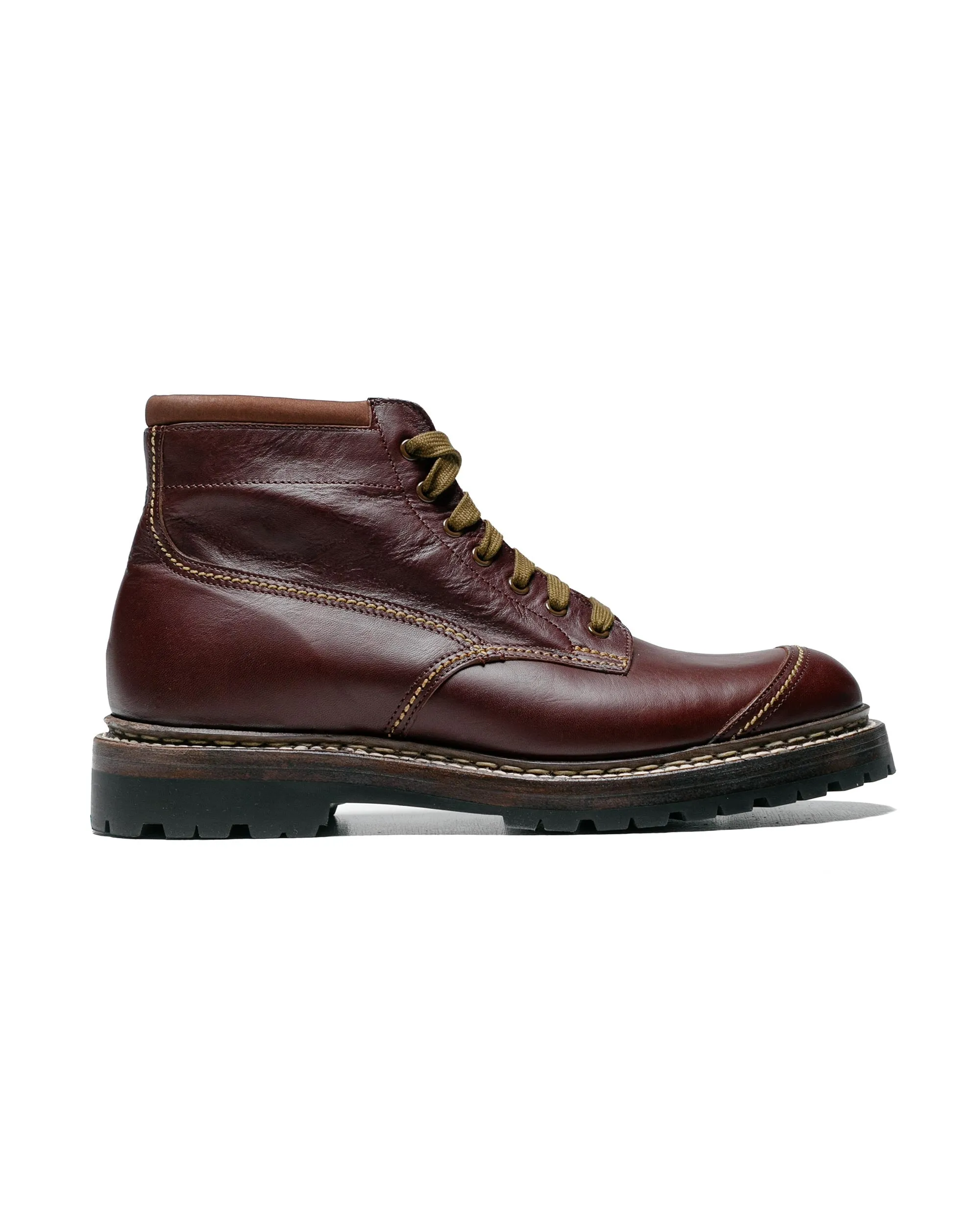 John Lofgren Bootmaker Montagna Hiking Boots Shinki Hikaku Horsehide Dark Burgundy