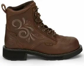 'Justin' Women's 6" Katerina EH WP Steel Toe - Aged Bark Brown