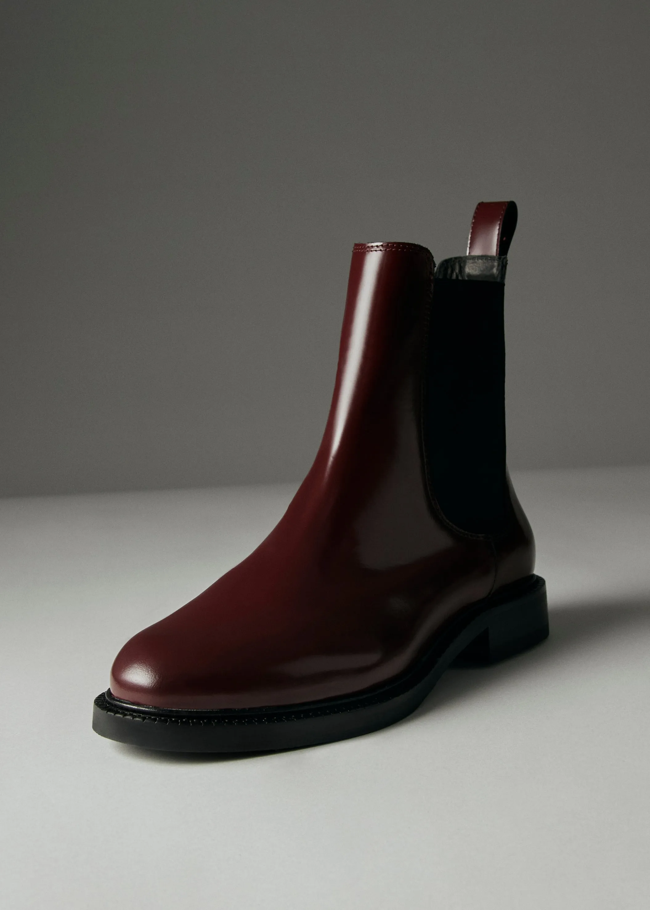 Lanz Burgundy Leather Ankle Boots