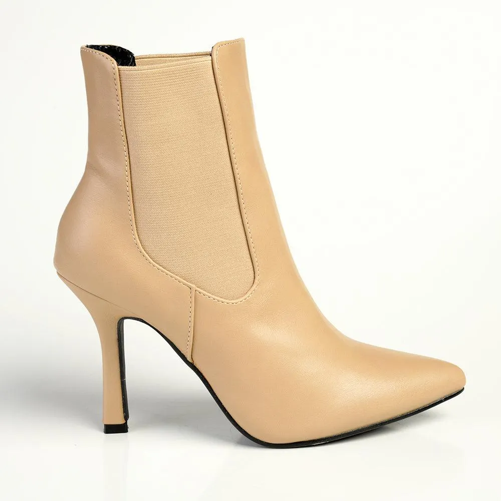 Madison Fritz Chelsea HourGlass Heel Ankle Boot -Nude