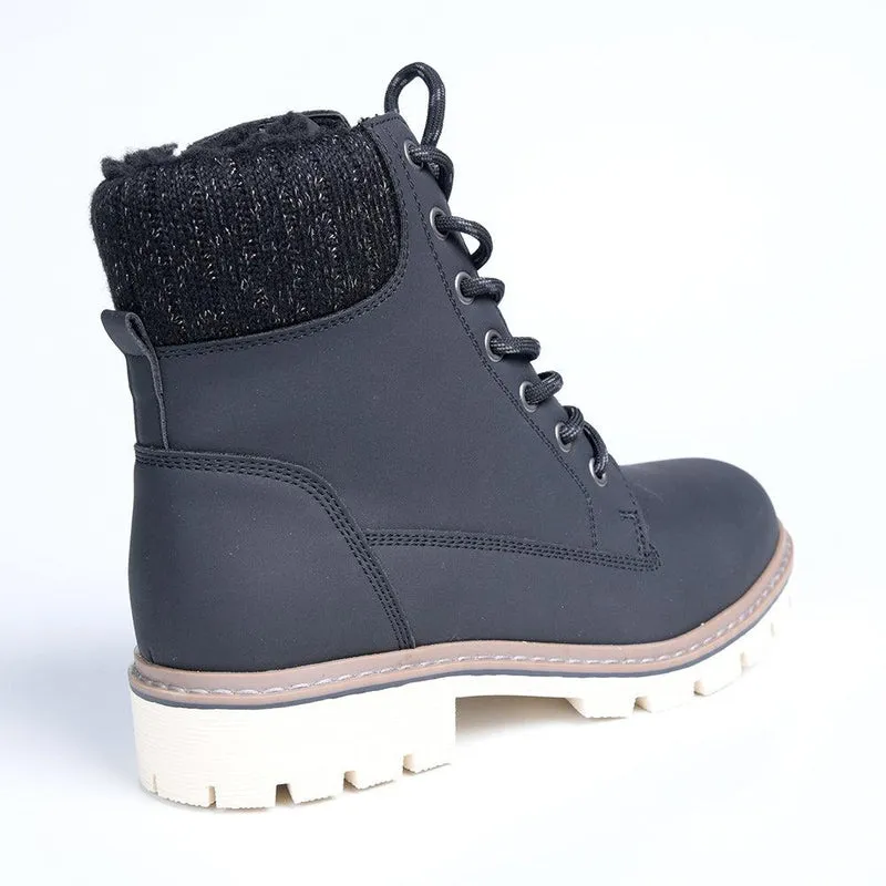 Madison Timber Lace-Up Boots - Black