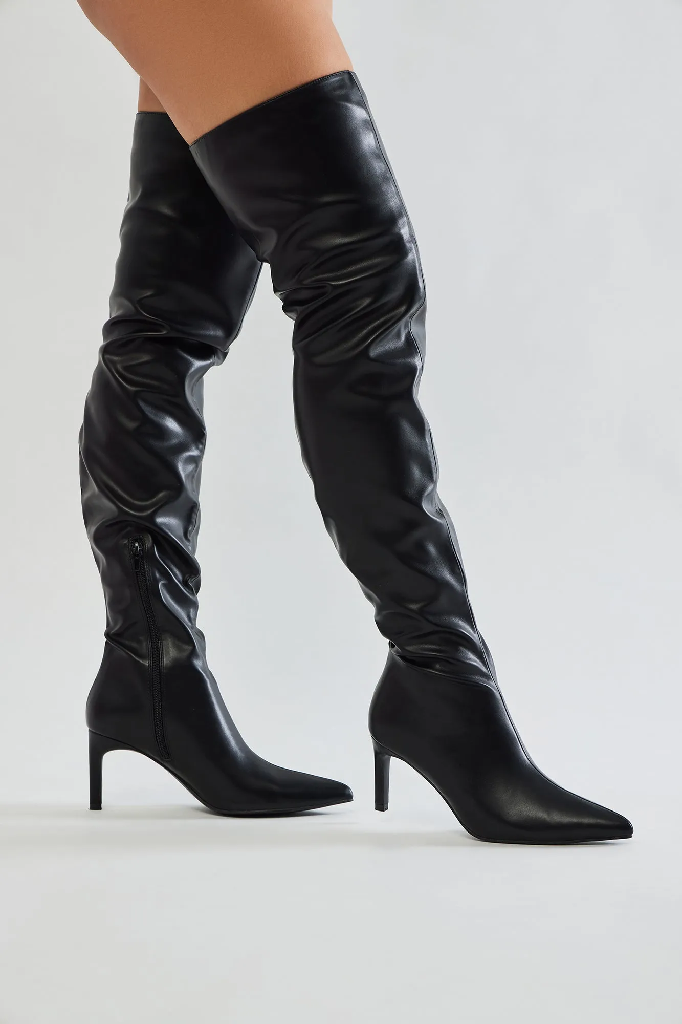 Never Leaving Thigh High Boots - Black