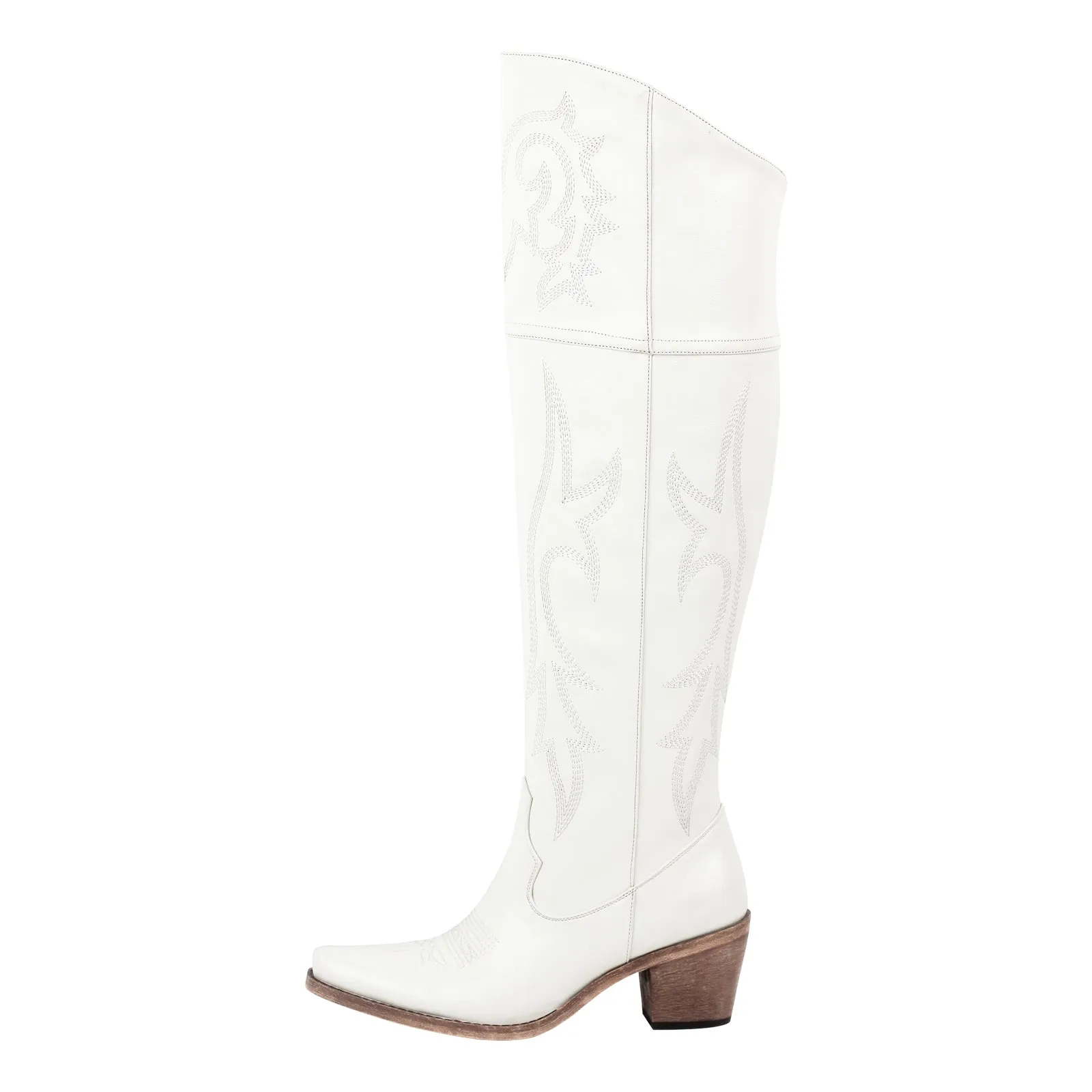 Onlymaker Boots Over The Knee Embroidered Western Boots