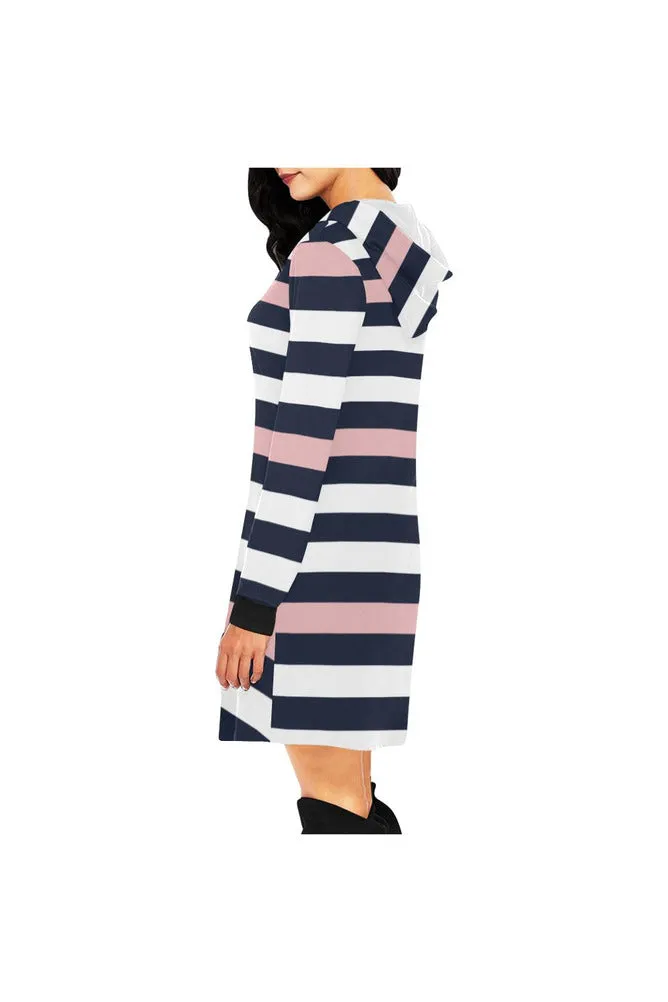 Pink Stripe Hoodie Mini Dress