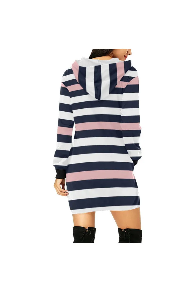 Pink Stripe Hoodie Mini Dress