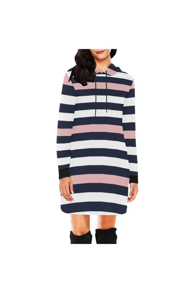 Pink Stripe Hoodie Mini Dress