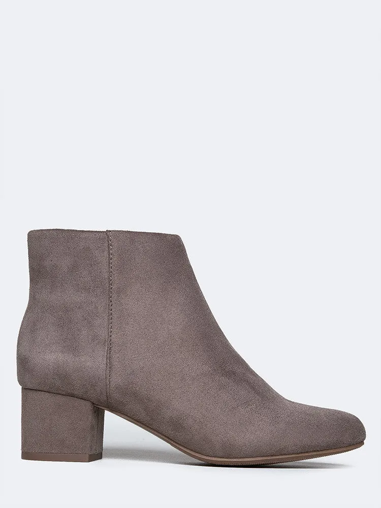 Round Toe Zip Ankle Boots all