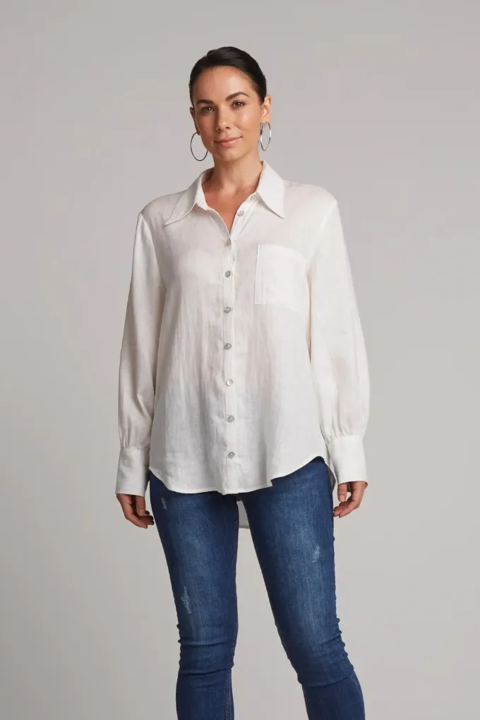 Studio Linen Shirt, Salt