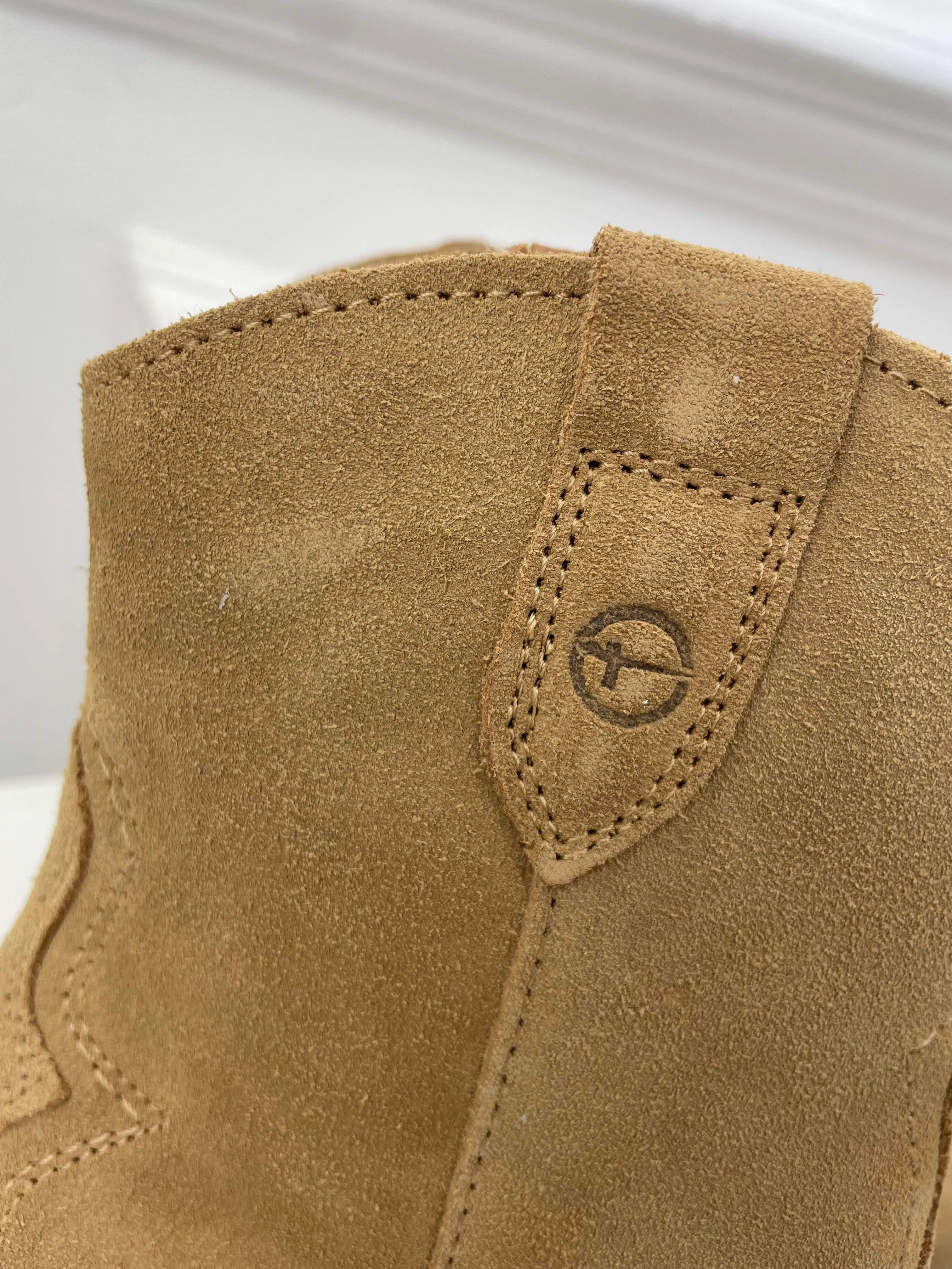 Tamaris Suede Cowboy Boots - Camel