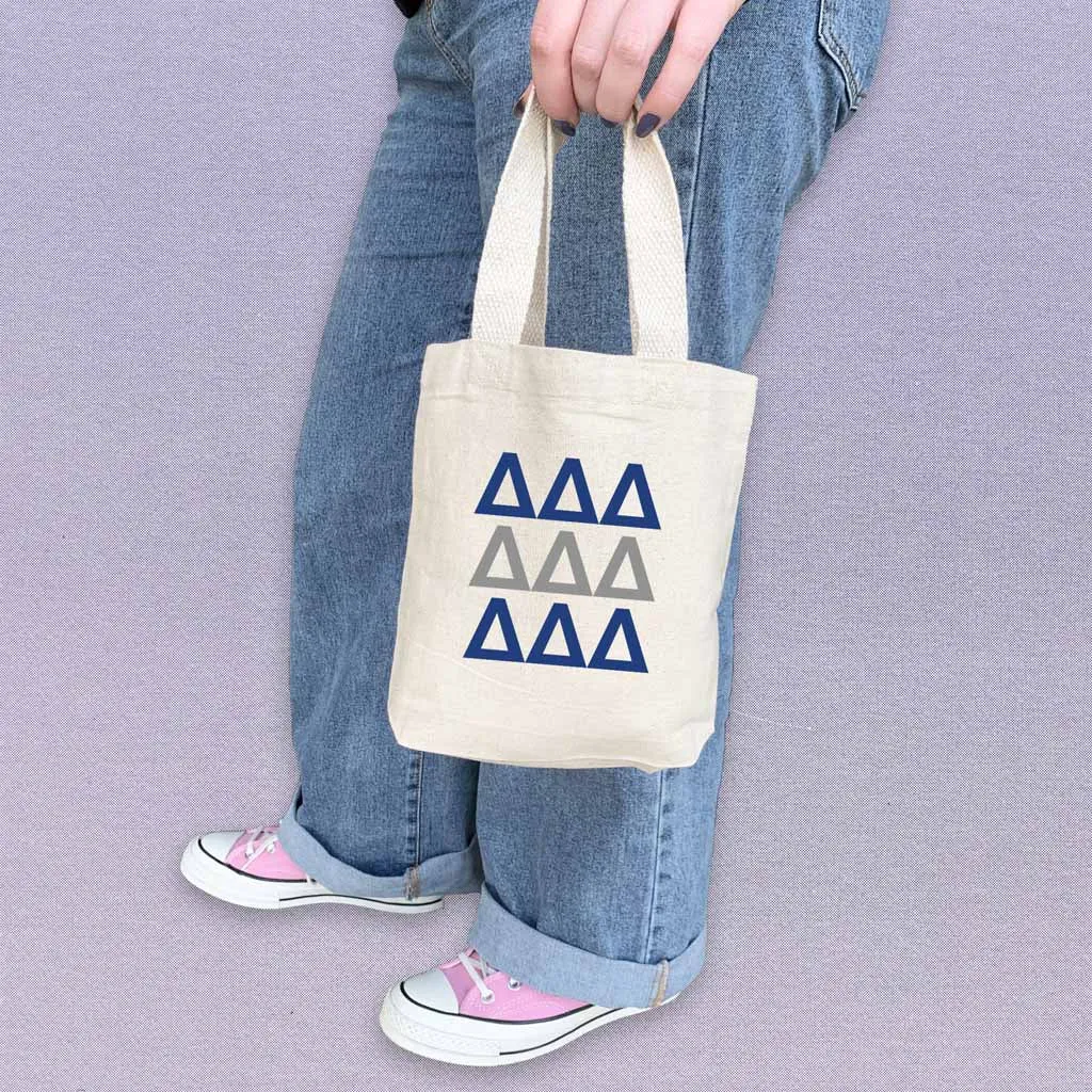 Tri Delta Sorority Greek Letters Mini Tote Gift Bag