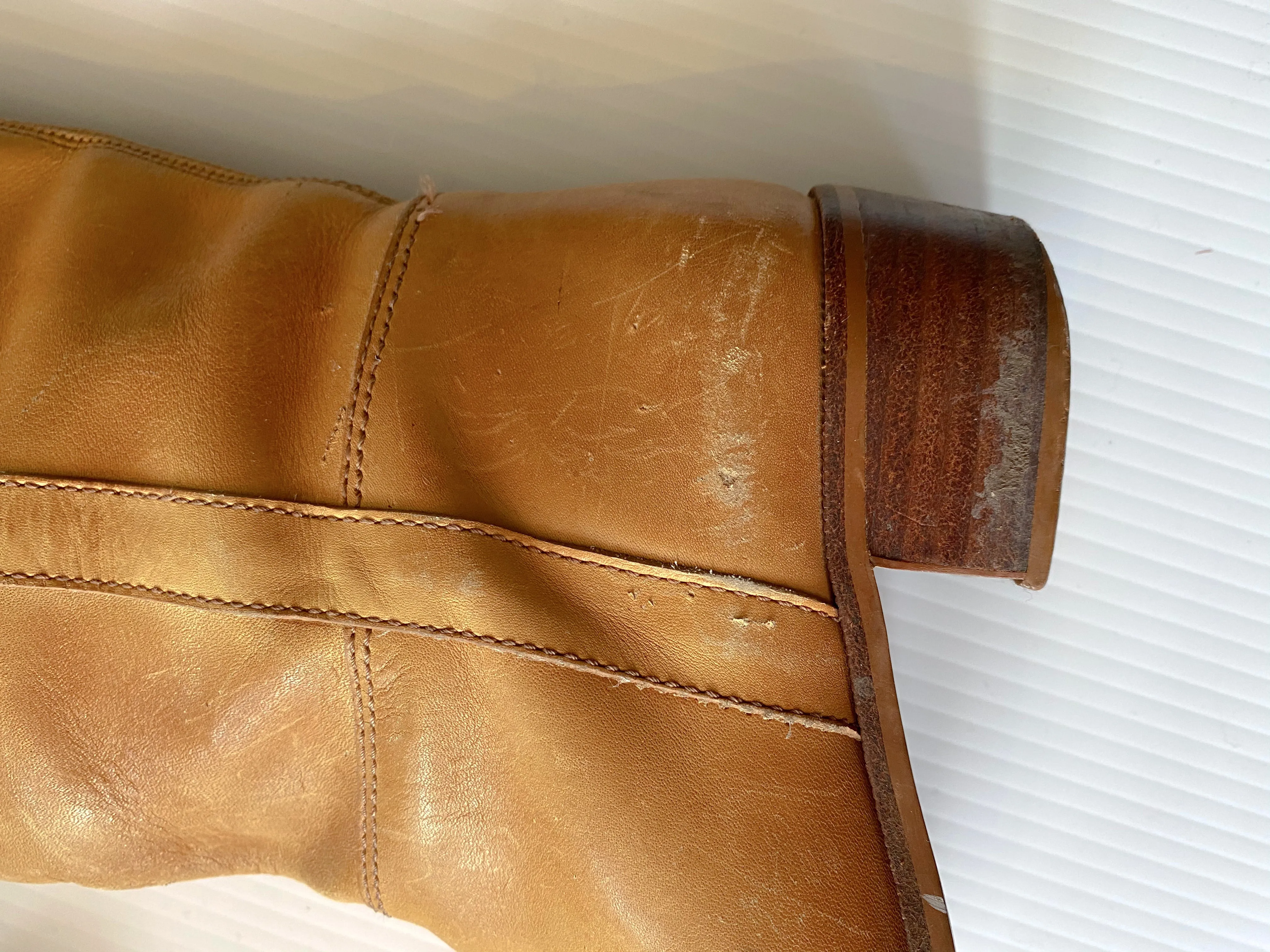 Vintage Tan Rider Leather Boots Made in Brazil