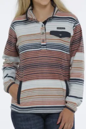 Women's Cinch Blanket Stripe Polar Fleece Pullover