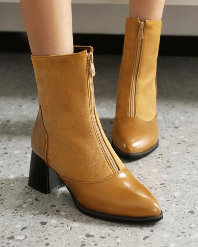 Women's Fashion Split Joint Zipper Boots