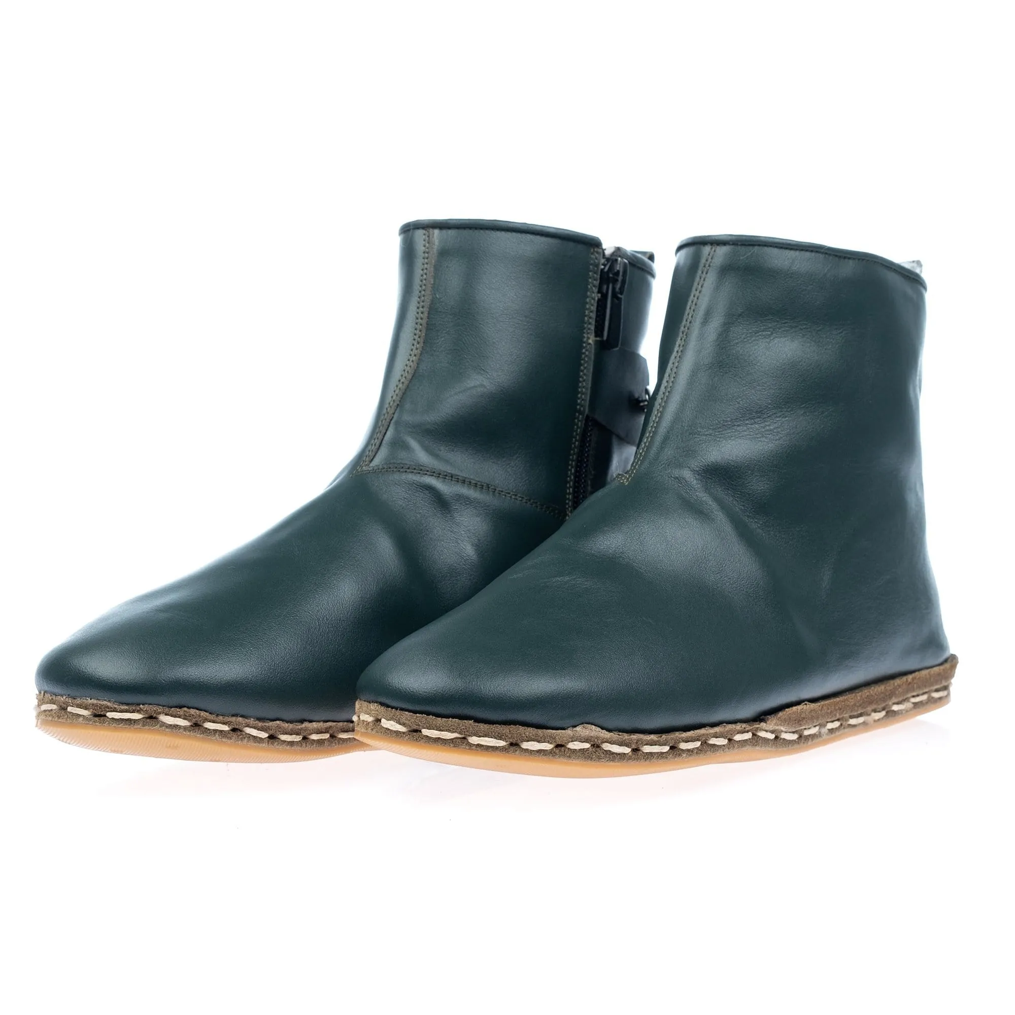 Women's Green Shearling Boots